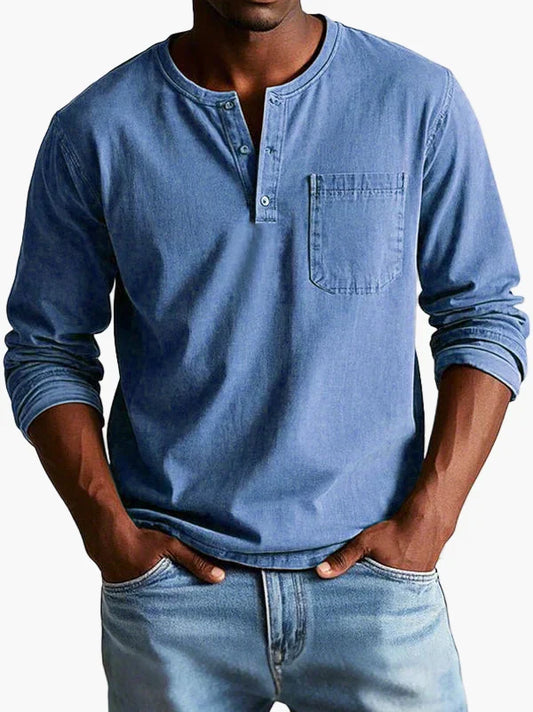 Langarmshirt Herren Henley-Stil | Bequem & Vielseitig Kombinierbar 1