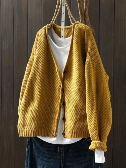 Strickjacke Damen Oversized | Weicher V-Ausschnitt 9