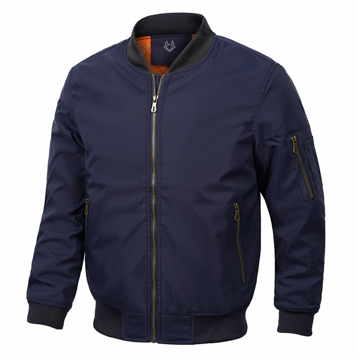 Herren Bomberjacke Reißverschluss Utility-Armtasche 2