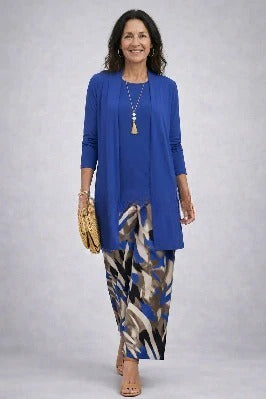 Cardigan Set Damen | 3-teilig mit Weste und Hose 45