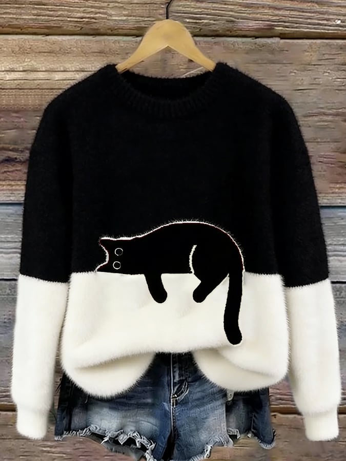Pullover Damen mit Katzenmotiv | Weich & Kuschelig 3