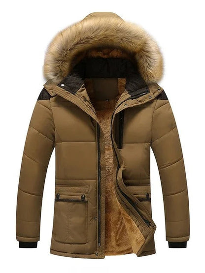 Herren Parka Wasserdicht Abnehmbare Kapuze Winterjacke 4