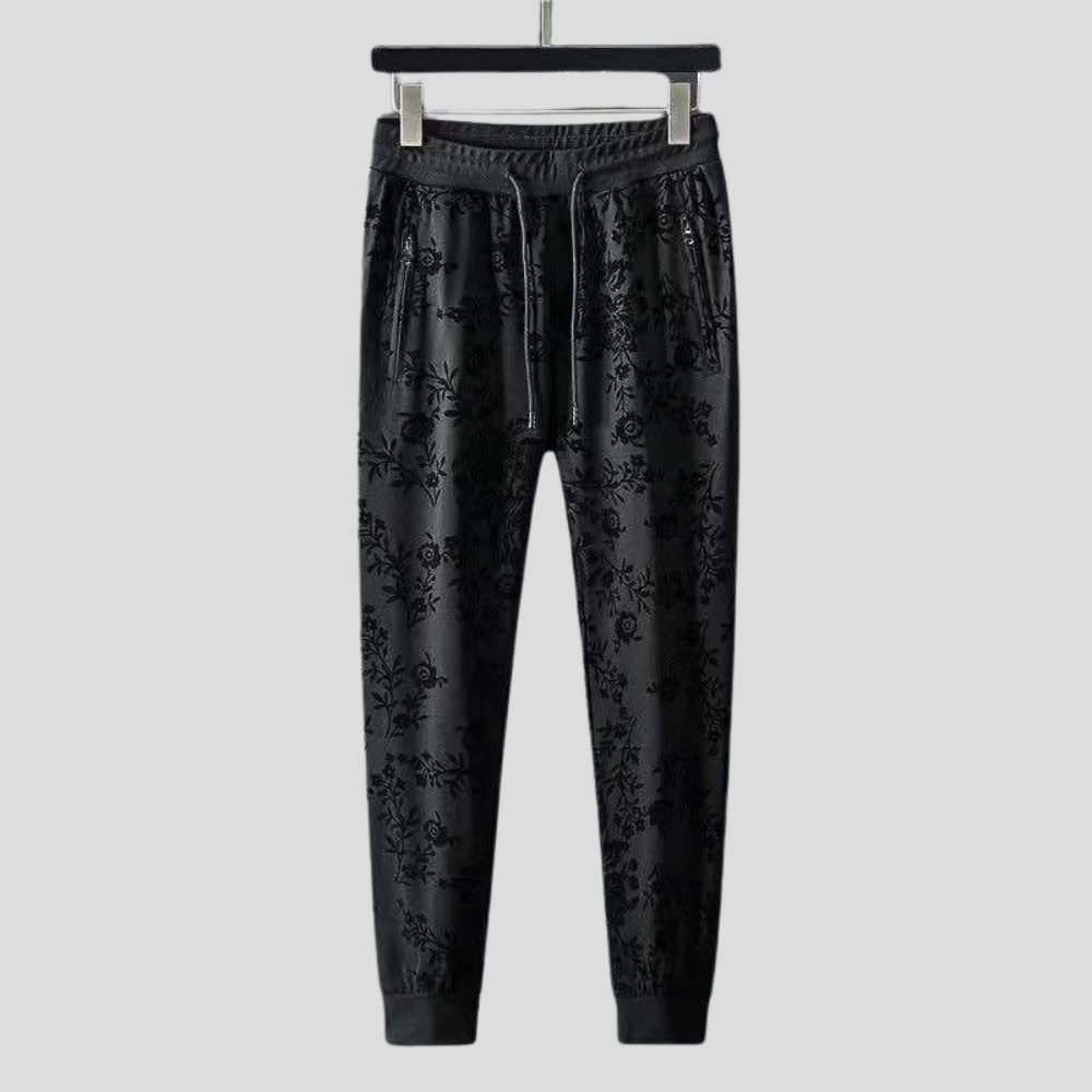 Damen Zweiteiler Jacquard Set Langarm Hose Kordelzug 3