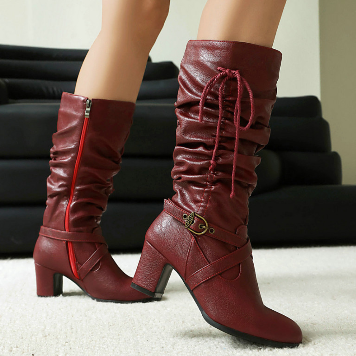 Stiefeletten Damen | Schnalle & Vintage-Look 11