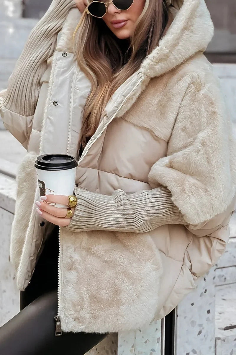 Winterjacke Damen mit Kapuze | Wärmeisolierend & Farbblock Design 6