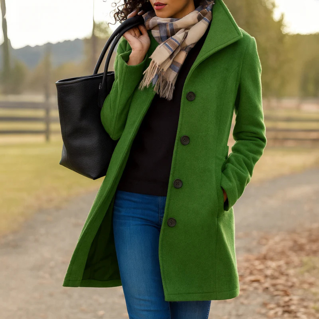 Wintermantel Damen | Klassischer Schnitt mit Knopfleiste 3