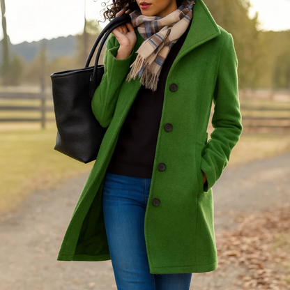 Wintermantel Damen | Klassischer Schnitt mit Knopfleiste 3