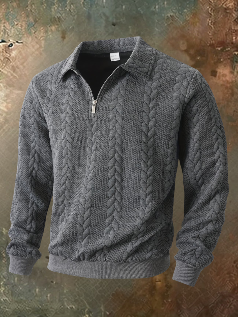 Zopfstrick Pullover Herren | Half-Zip & Warm 3