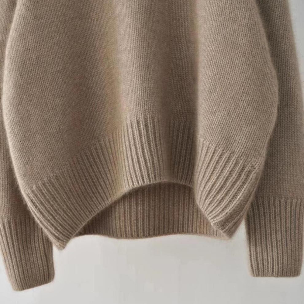 Damen Rollkragenpullover Strickpullover Rippbund Locker 3