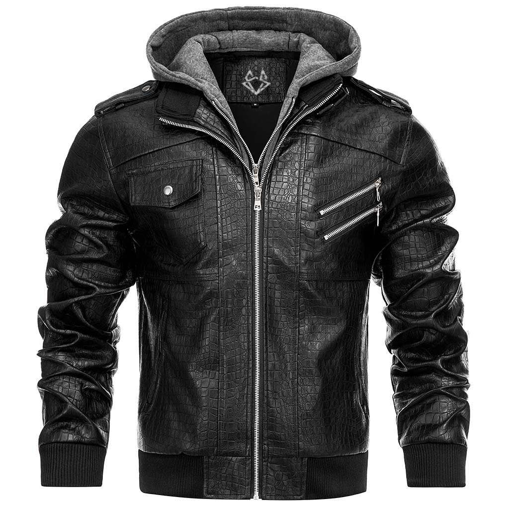 Herren Jacke Abnehmbare Kapuze Streetwear Regular Fit 2