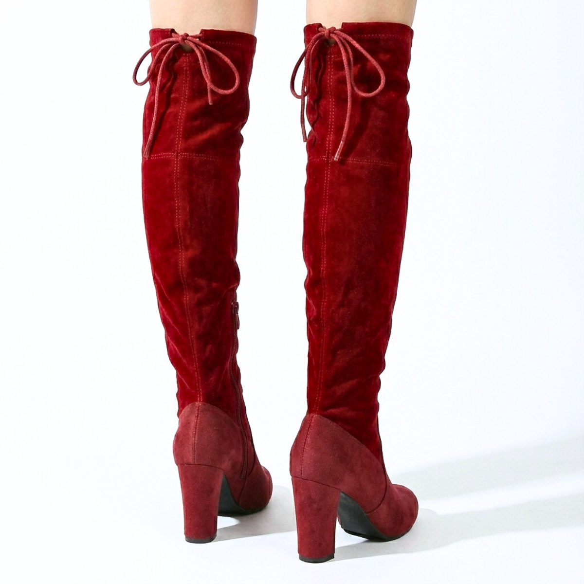 Damen Overknee Stiefel Erhöhter Absatz Winterstiefel 3