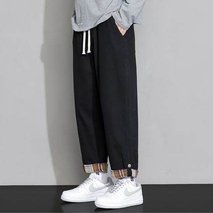 Herren Loungehose Saumumschlag Lockere Jogginghose Freizeit 3