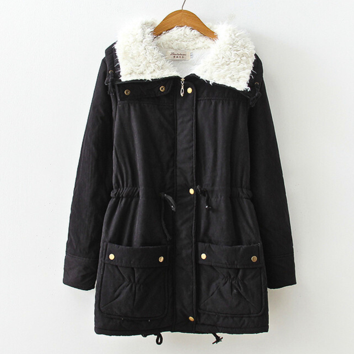 Herren Parka Sherpa-Fütterung Winddicht Winterjacke Warm 4