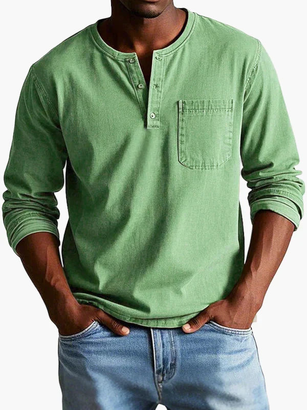 Langarmshirt Herren Henley-Stil | Bequem & Vielseitig Kombinierbar 6
