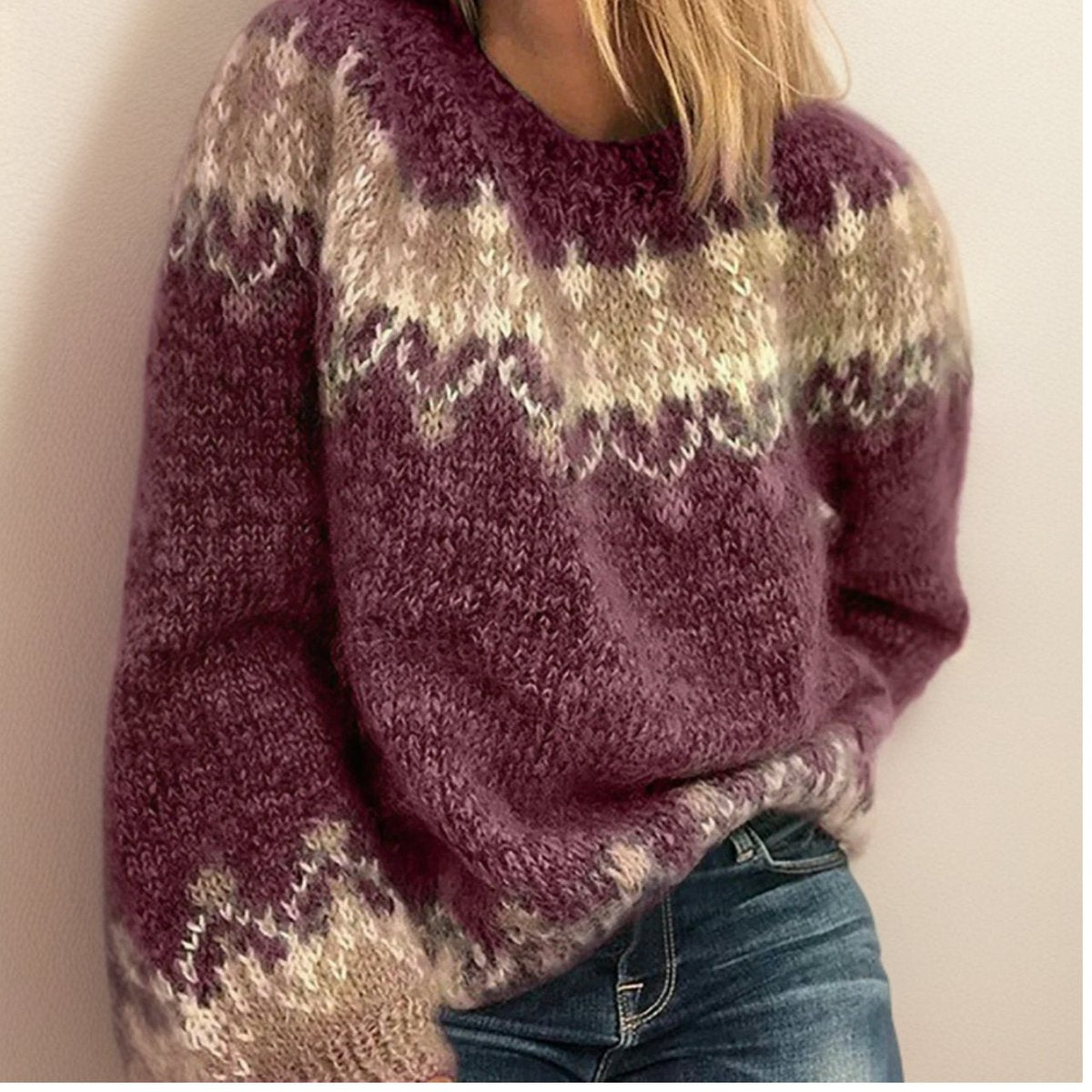 Strickpullover Damen Norweger-Muster | Weich & Warm 1