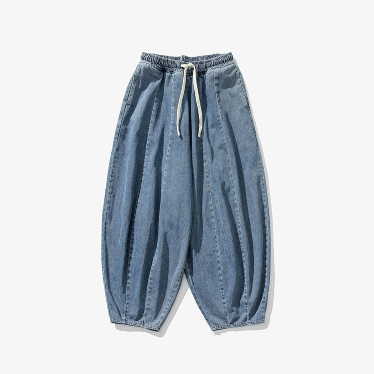 Herren Ballon-Jeans Verstellbarer Bund Weites Bein 3