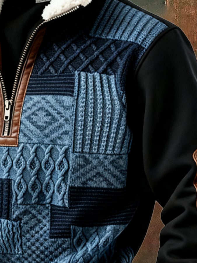 Sweatshirt Herren | Lässiger Retro-Style mit Farbblock-Design 3