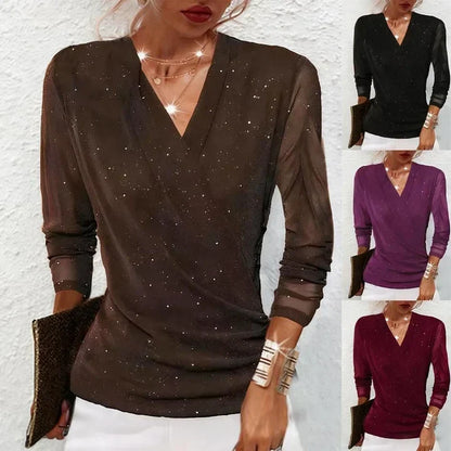 Langarmbluse Damen | Eleganter V-Ausschnitt 6