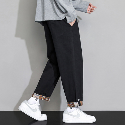 Herren Loungehose Saumumschlag Lockere Jogginghose Freizeit 4