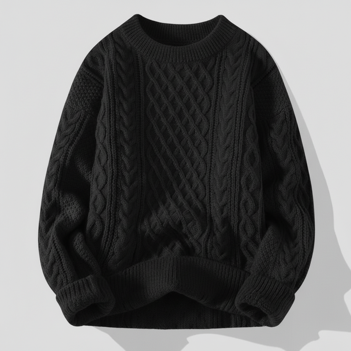 Herren Strickpullover Rautenmuster Rundhals Strickjacke 6