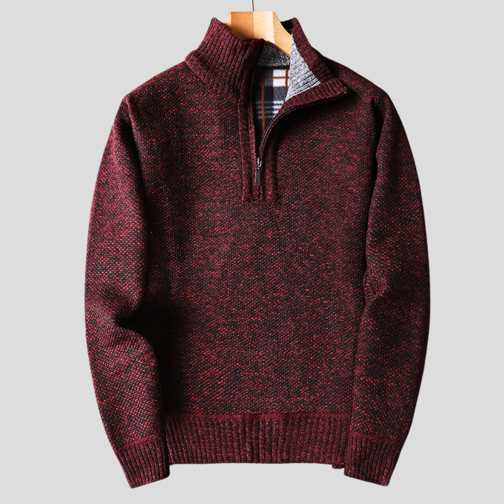 Herren Troyer Pullover Reißverschlusskragen Strickpulli 4