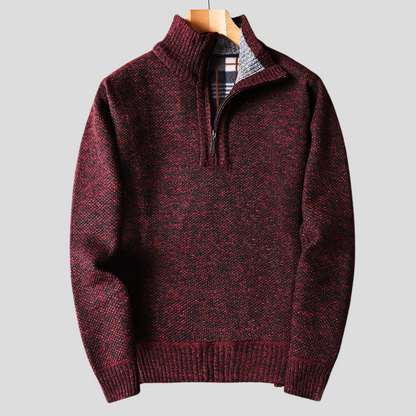 Herren Troyer Pullover Reißverschlusskragen Strickpulli 4