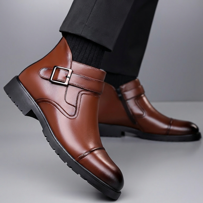 Damen Schnallenstiefeletten Ankle Boots Cap-Toe Design 4