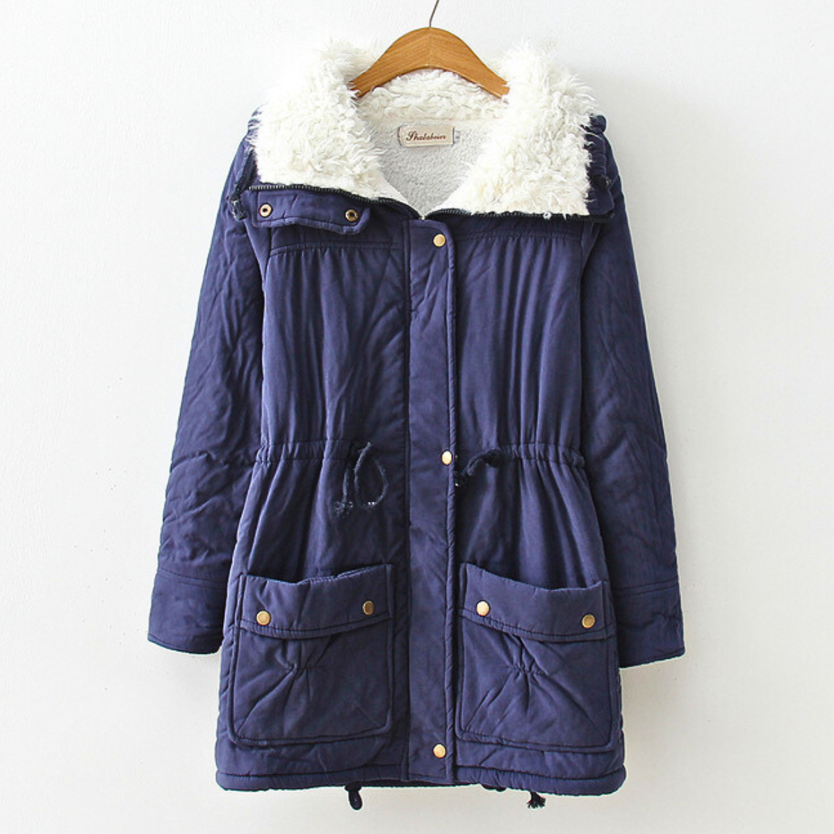 Herren Parka Sherpa-Fütterung Winddicht Winterjacke Warm 3
