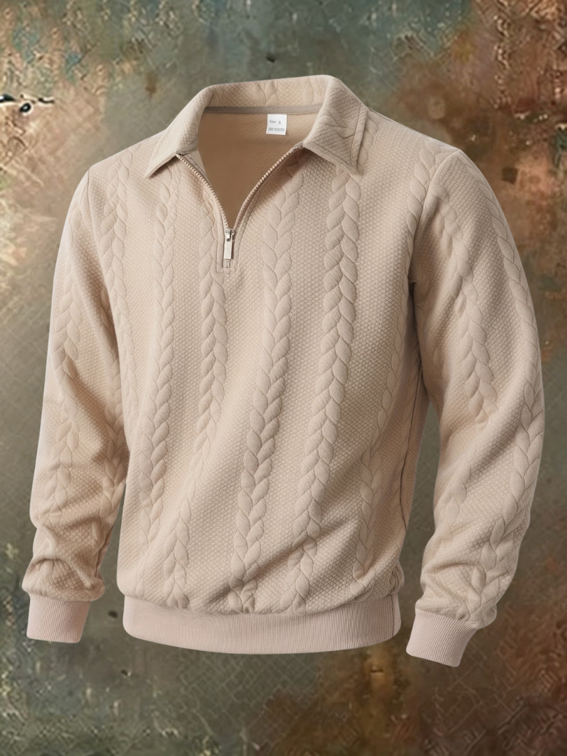 Zopfstrick Pullover Herren | Half-Zip & Warm 4