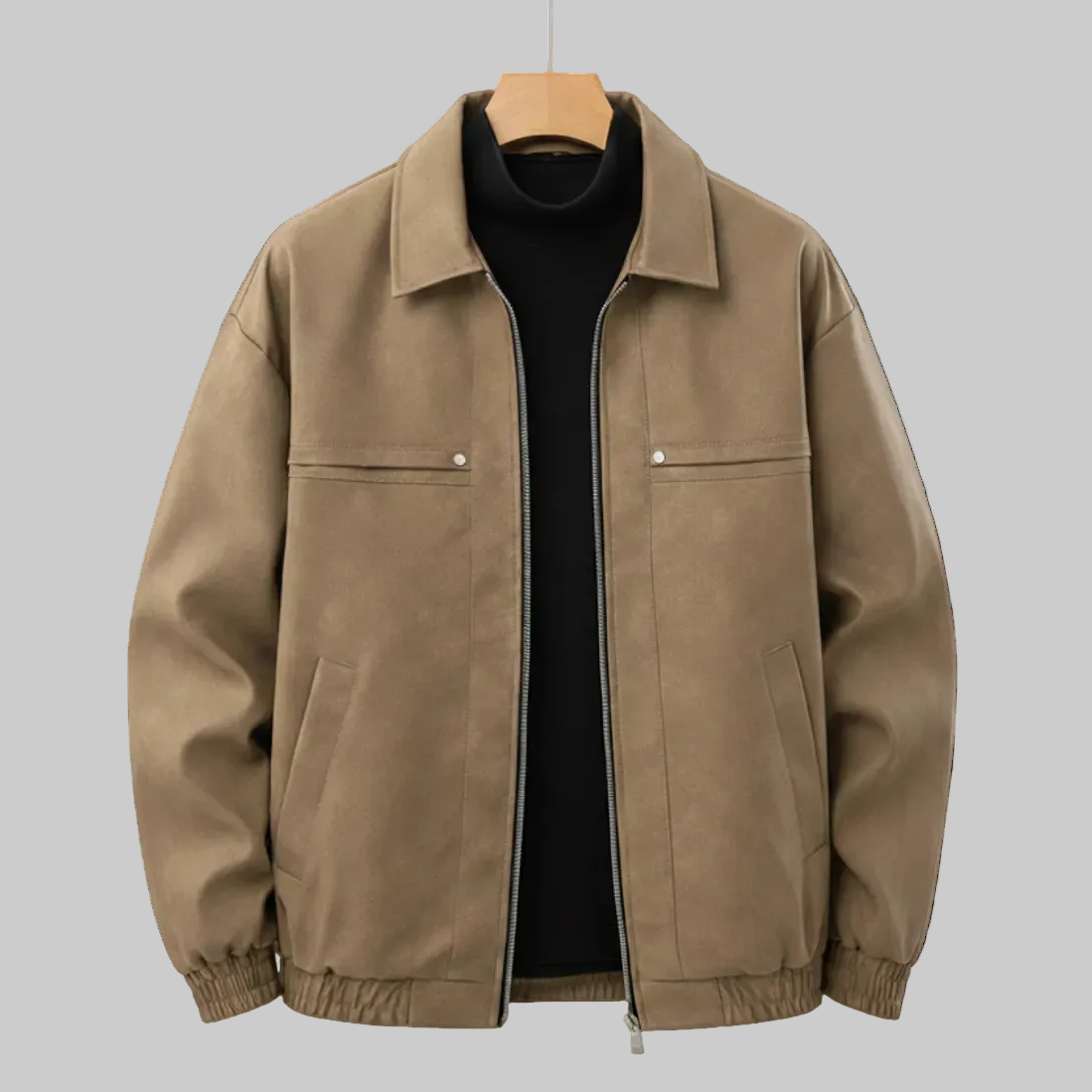 Herren Bomberjacke Strukturierter Kragen Regular Fit 1