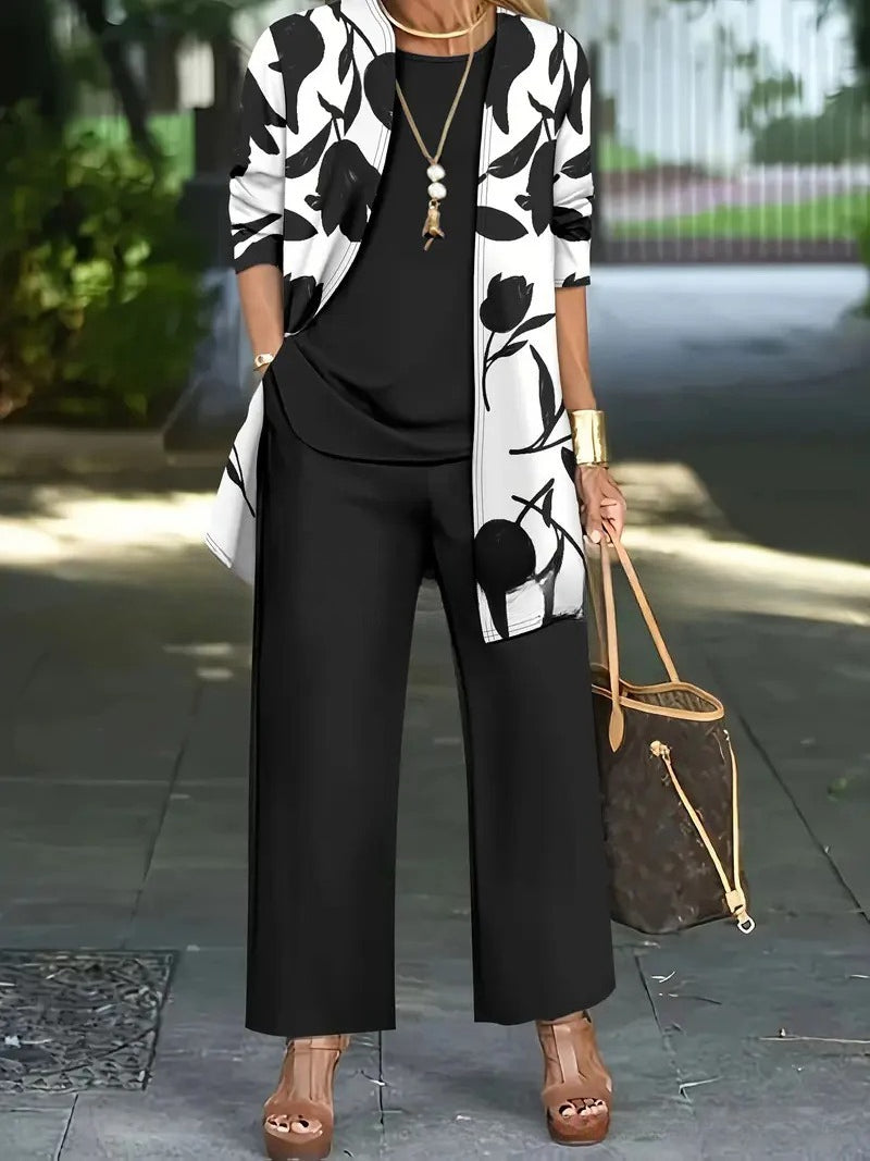 Cardigan Set Damen | 3-teilig mit Weste und Hose 28