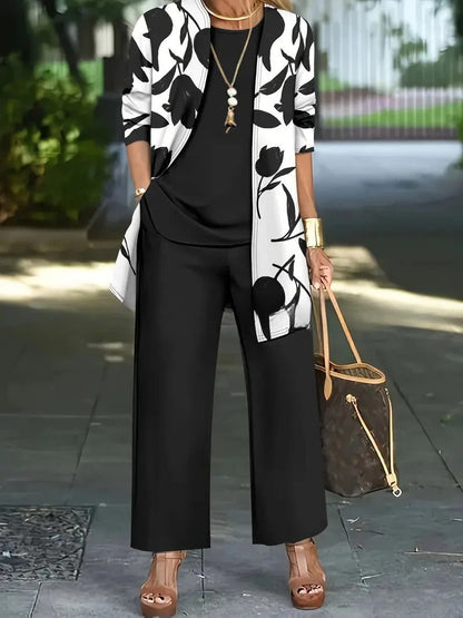 Cardigan Set Damen | 3-teilig mit Weste und Hose 28