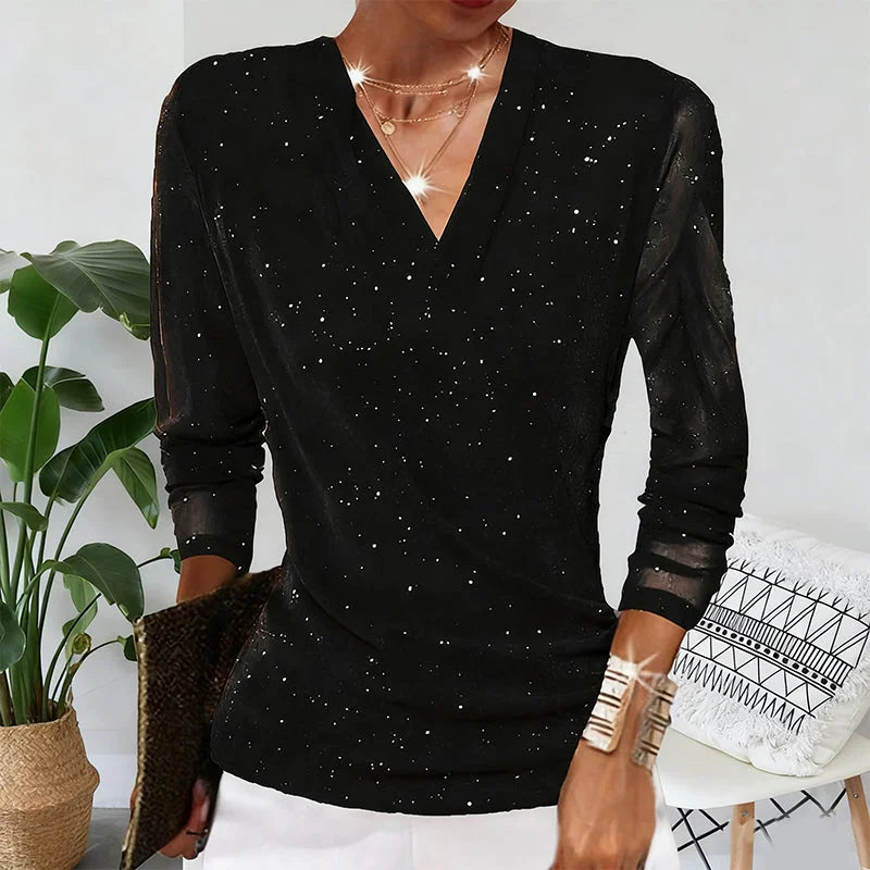 Langarmbluse Damen | Eleganter V-Ausschnitt 5