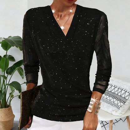 Langarmbluse Damen | Eleganter V-Ausschnitt 5