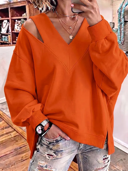 Sweatshirt Damen | V-Ausschnitt mit Cut-out-Details 5