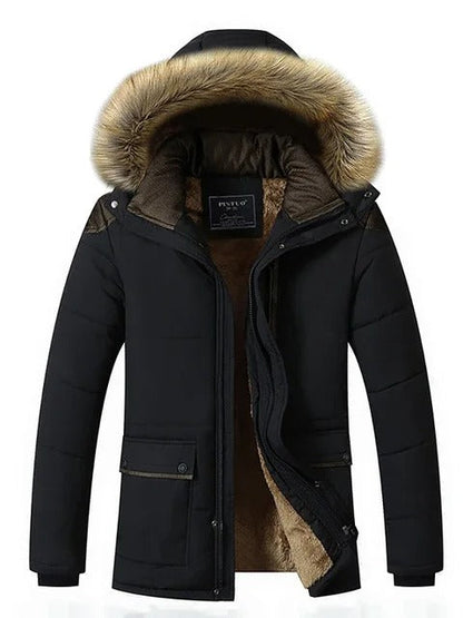 Herren Parka Wasserdicht Abnehmbare Kapuze Winterjacke 5