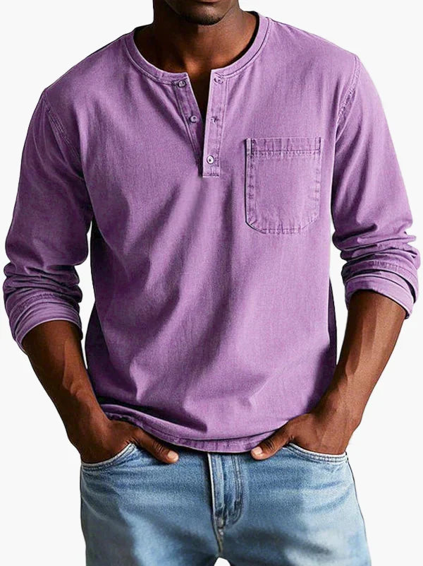 Langarmshirt Herren Henley-Stil | Bequem & Vielseitig Kombinierbar 8