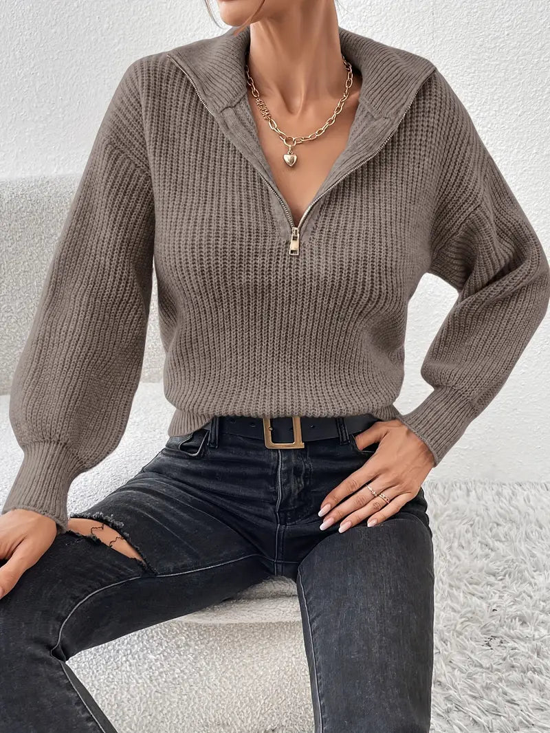 Strickpullover Damen | Halb-Zip & Bequemer Komfort 3