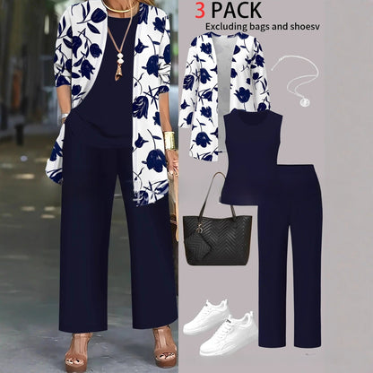 Cardigan Set Damen | 3-teilig mit Weste und Hose 47