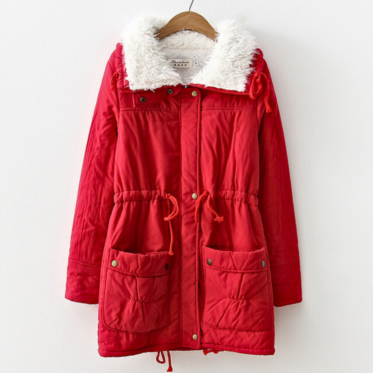 Herren Parka Sherpa-Fütterung Winddicht Winterjacke Warm 5