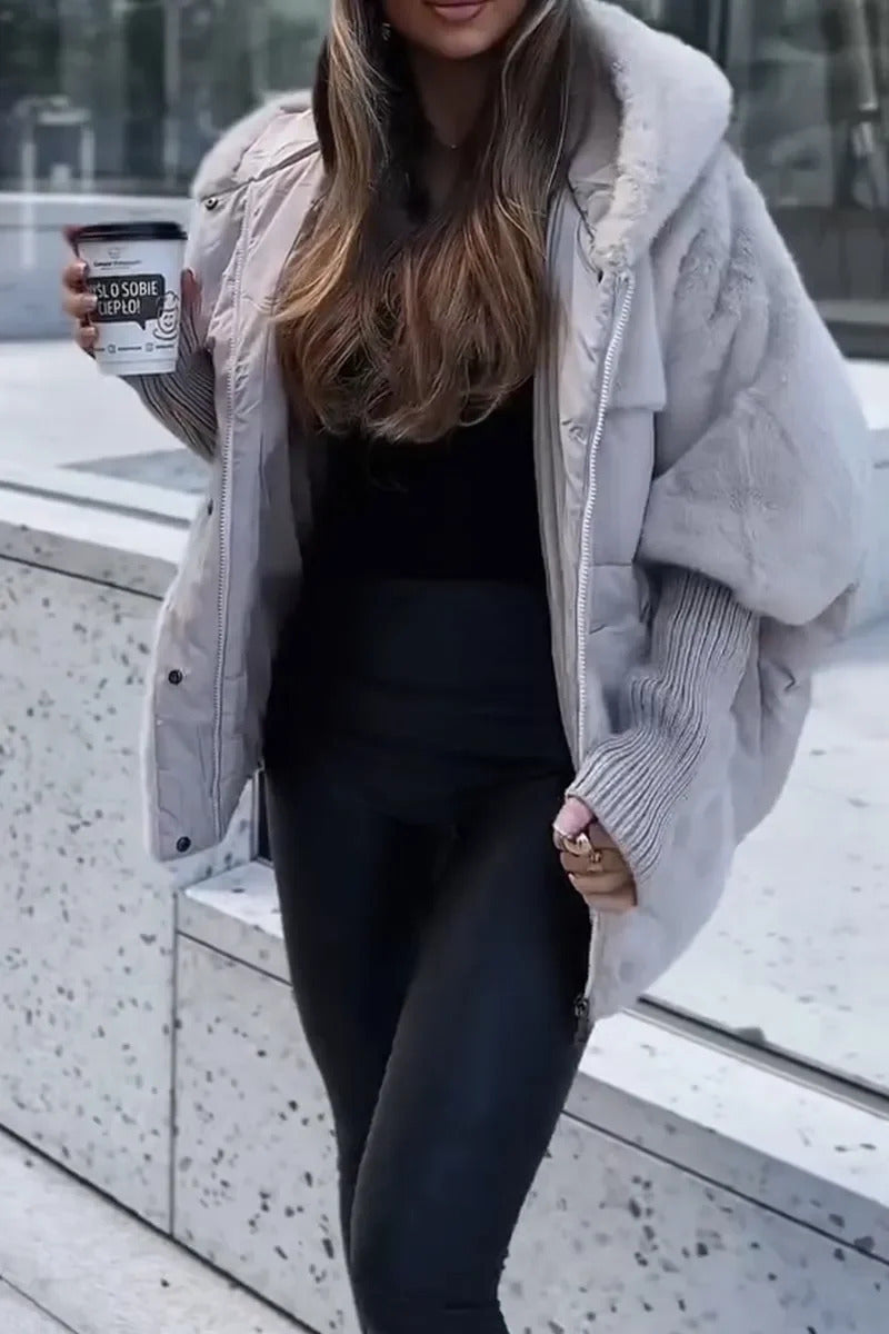Winterjacke Damen mit Kapuze | Wärmeisolierend & Farbblock Design 4