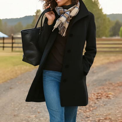 Wintermantel Damen | Klassischer Schnitt mit Knopfleiste 5