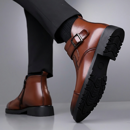 Damen Schnallenstiefeletten Ankle Boots Cap-Toe Design 5