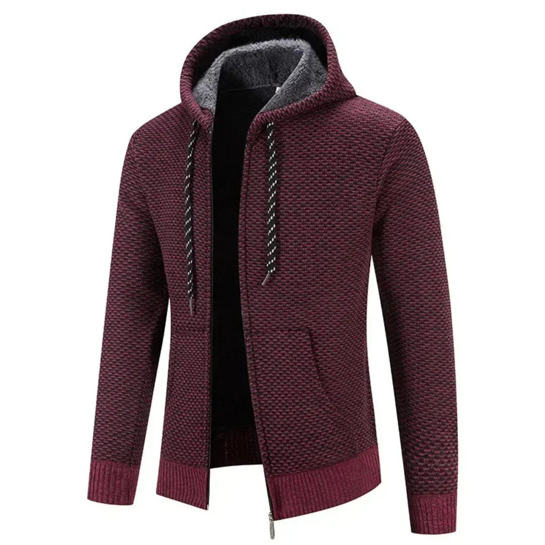 Strickjacke Herren | Wärmendes Innenfutter & Kapuze