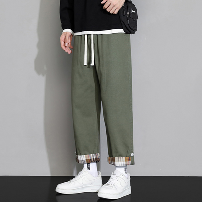 Herren Loungehose Saumumschlag Lockere Jogginghose Freizeit 5