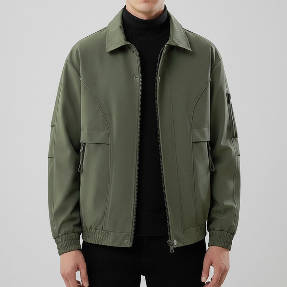 Herren Feldjacke Rip Stop Jacke Snap Button Verschluss Modern 1