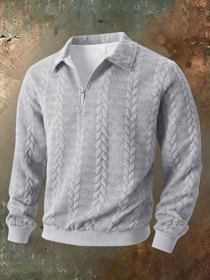 Zopfstrick Pullover Herren | Half-Zip & Warm 5