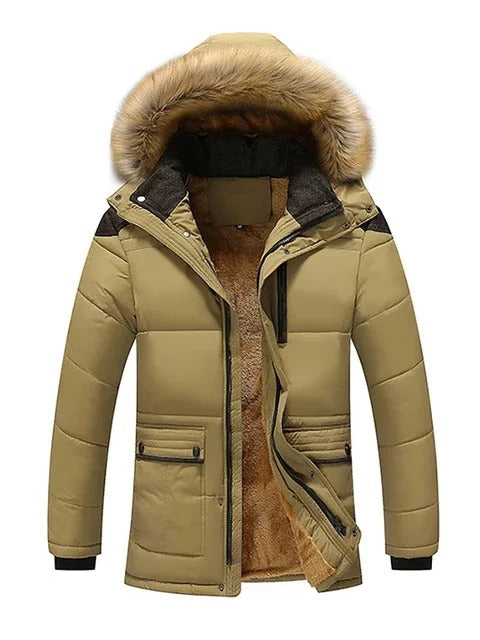Herren Parka Wasserdicht Abnehmbare Kapuze Winterjacke 1