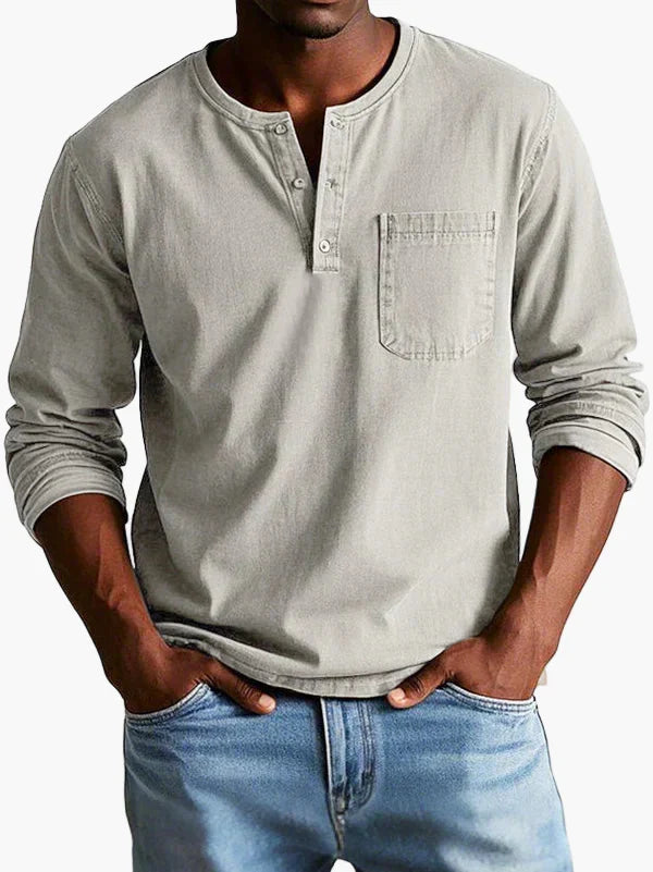 Langarmshirt Herren Henley-Stil | Bequem & Vielseitig Kombinierbar 9