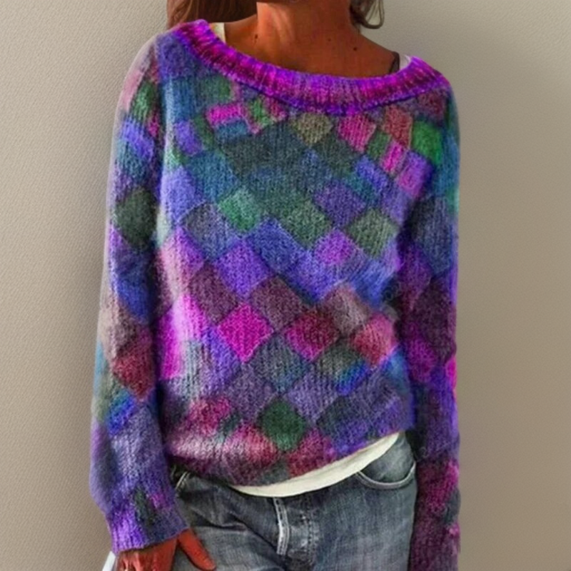 Jessi | Kuscheliger Pullover mit Rautenmuster für Damen